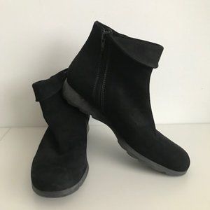 🆕 Black suede zipper ankle boots  - size 38 - NEW